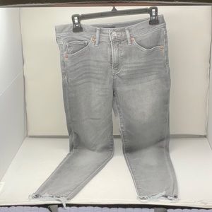 Express women’s gray wash mid-rise skinny jeans, size 6